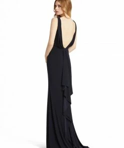 Ieena For Mac Duggal Shop For CLASSIC V-NECK WRAP EVENING GOWN
