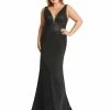 Mac Duggal Velvet Embellished Gown | Final Sale Plus Size