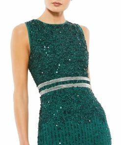 Mac Duggal Shop For Sequined Sleeveless Midi Sheath Dress