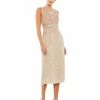 Mac Duggal Shop For Sequined Sleeveless Midi Sheath Dress