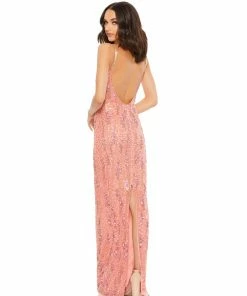Mac Duggal Embellished Open Back Sleeveless Column Gown