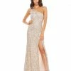 Mac Duggal Sequin Embellished One-Shoulder Column Gown