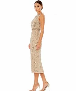 Mac Duggal Sleeveless Embellished Midi Sheath Dress 19 Mac Duggal Sleeveless Embellished Midi Sheath Dress