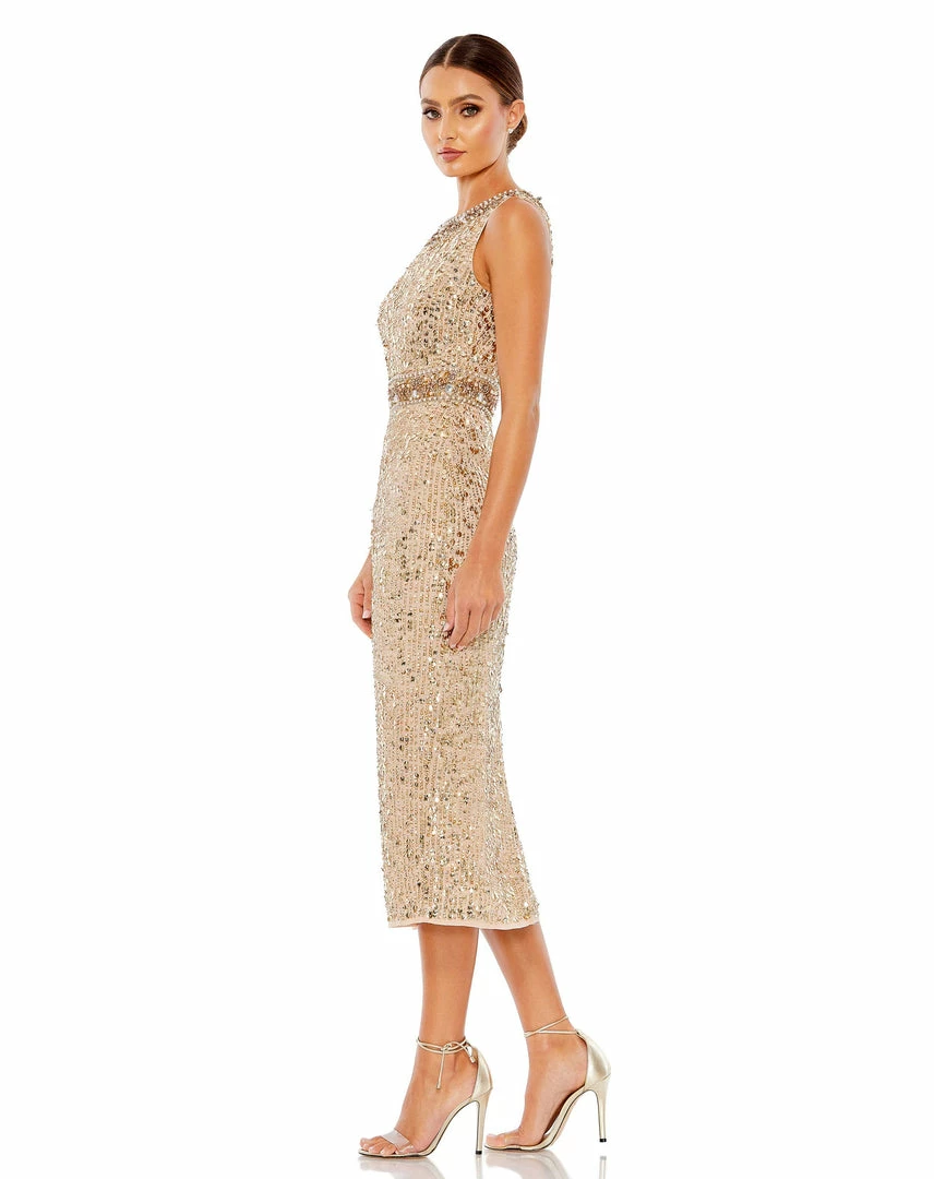 Mac Duggal Sleeveless Embellished Midi Sheath Dress 10 Mac Duggal Sleeveless Embellished Midi Sheath Dress