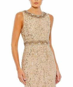 Mac Duggal Sleeveless Embellished Midi Sheath Dress 18 Mac Duggal Sleeveless Embellished Midi Sheath Dress