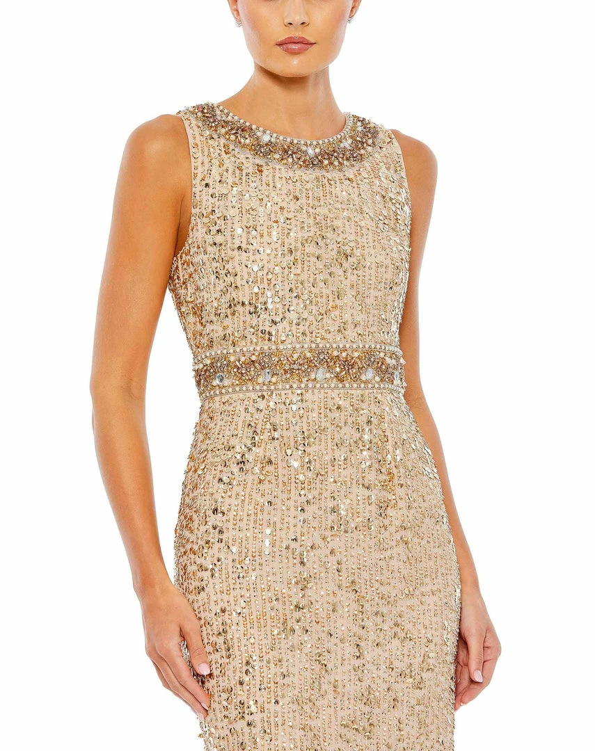 Mac Duggal Sleeveless Embellished Midi Sheath Dress 9 Mac Duggal Sleeveless Embellished Midi Sheath Dress