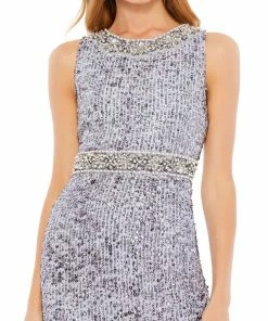 Mac Duggal Sleeveless Embellished Midi Sheath Dress 12 Mac Duggal Sleeveless Embellished Midi Sheath Dress