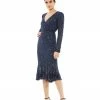 Mac Duggal Sequined Long Sleeve Midi Trumpet Dress Shop For