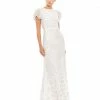 Mac Duggal Floral Embellished Flutter Sleeve Evening Gown Shop For