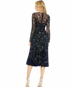 Mac Duggal Beaded Illusion A-Line Cocktail Dress Shop For