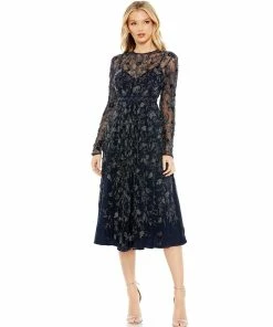 Mac Duggal Beaded Illusion A-Line Cocktail Dress Shop For