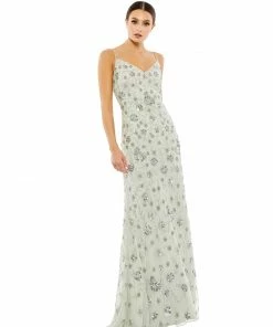 Mac Duggal Shop For Floral Embellished V-Neck Gown