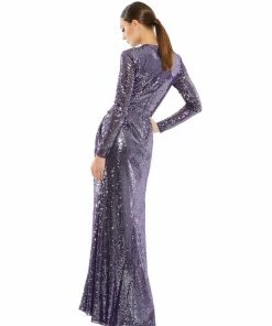 Mac Duggal Shop For Sequined High Neck Draped Gown