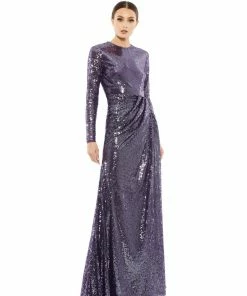 Mac Duggal Shop For Sequined High Neck Draped Gown