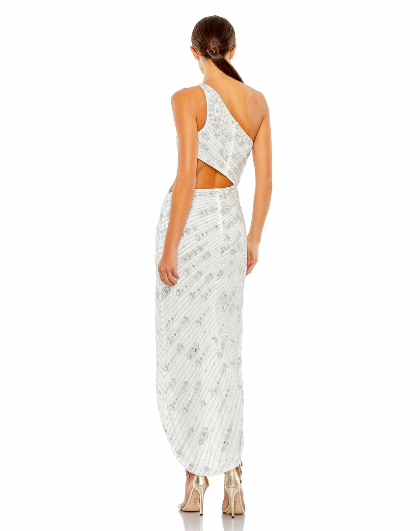 Mac Duggal Beaded One Shoulder Cut Out Gown 5 Mac Duggal Beaded One Shoulder Cut Out Gown