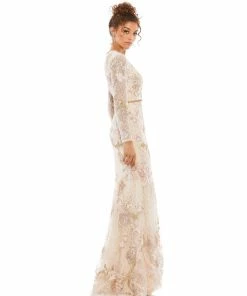 Mac Duggal Floral Embroidered Lace Trumpet Gown Shop For