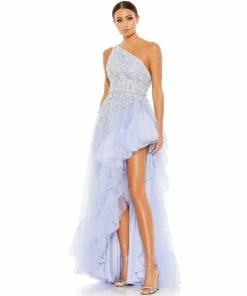 Mac Duggal Embellished One Shoulder Asymmetrical Hem Gown Shop For