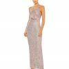 Ieena For Mac Duggal Sequined Strappless Faux Bow Column Gown Bridesmaid Dresses