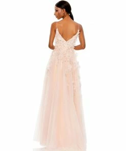 Mac Duggal Floral Embellished Sleeveless High Low Gown 6 Mac Duggal Floral Embellished Sleeveless High Low Gown