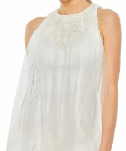 Mac Duggal Halter Neck Flowy Petal A Line Mini Dress Shop For