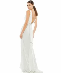 Ieena For Mac Duggal Shop For CLASSIC V-NECK WRAP EVENING GOWN