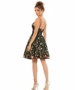 Mac Duggal Floral Embroidered Bustier A-Line Dress Shop For