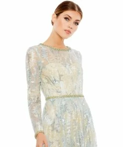 Mac Duggal Platinum Embellished Evening Gown 5 Mac Duggal Platinum Embellished Evening Gown