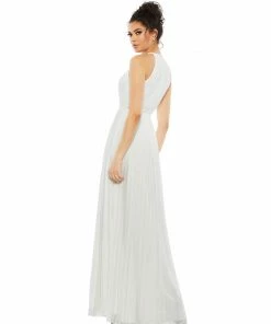 Ieena For Mac Duggal Shop For Pleated Halter Neck Flowy Gown