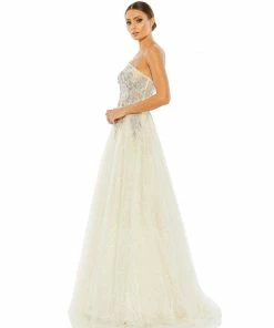 Mac Duggal Embroidered One Shoulder Bodice Ballgown Shop For