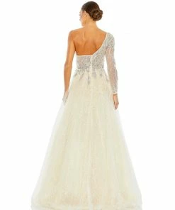 Mac Duggal Embroidered One Shoulder Bodice Ballgown Shop For
