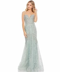 Mac Duggal Embellished Sleeveless Plunge Neck Trumpet Gown Shop For