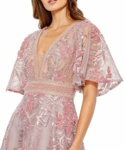 Mac Duggal Shop For Floral Embroidered Flutter Sleeve Gown 5 Mac Duggal Shop For Floral Embroidered Flutter Sleeve Gown