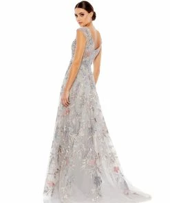 Mac Duggal Embroidered Illusion Cap Sleeve A Line Gown Shop For