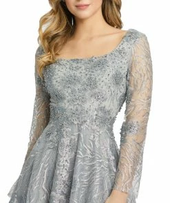 Mac Duggal Shop For Floral Embroidered Long Sleeve Square Neck Gown 6 Mac Duggal Shop For Floral Embroidered Long Sleeve Square Neck Gown