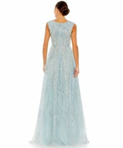 Mac Duggal Floral Embroidered Sleeveless Evening Gown Shop For