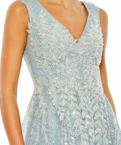 Mac Duggal Floral Embroidered Sleeveless Evening Gown Shop For