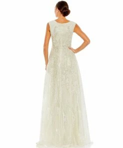 Mac Duggal Floral Embroidered Sleeveless Evening Gown Shop For