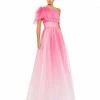 Mac Duggal Shop For Glitter Ombre Ruffled One Shoulder Ballgown