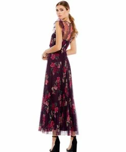 Ieena For Mac Duggal Shop For Floral Flutter Sleeve Midi Dress