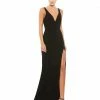 Ieena For Mac Duggal Plunge Neck High Slit Gown Shop For