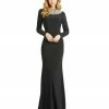 Ieena For Mac Duggal Embellished Collar Jersey Gown