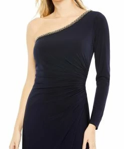 Mac Duggal Draped One Sleeve Jesery Gown 5 Mac Duggal Draped One Sleeve Jesery Gown