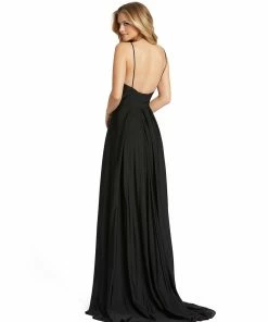 Ieena For Mac Duggal Plunge Neck High Slit Gown Shop For