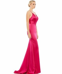 Ieena For Mac Duggal Plunging Faux Wrap Sleeveless Evening Gown Bridesmaid Dresses