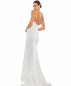 Ieena For Mac Duggal Plunging Faux Wrap Sleeveless Evening Gown Bridesmaid Dresses