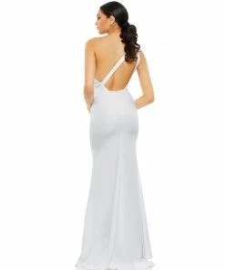 Ieena For Mac Duggal One Shoulder Jersey Mermaid Gown Shop For