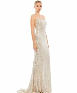 Ieena For Mac Duggal Stretch Sequin Lace Up Back Evening Gown 14 Ieena For Mac Duggal Stretch Sequin Lace Up Back Evening Gown