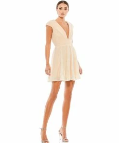 Ieena For Mac Duggal Sequined Cap Sleeve Fit & Flare Mini Dress Shop For