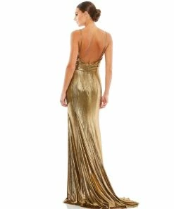 Ieena For Mac Duggal Shop For Metallic Faux Wrap Spaghetti Strap Gown 7 Ieena For Mac Duggal Shop For Metallic Faux Wrap Spaghetti Strap Gown