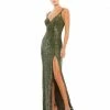 Ieena For Mac Duggal Fully Sequined Scoop Back Gown
